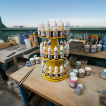 Load image into Gallery viewer, Rotating Paint Rack - For 26mm Dropper Bottles (AMMO, Vallejo, Army Painter, etc)