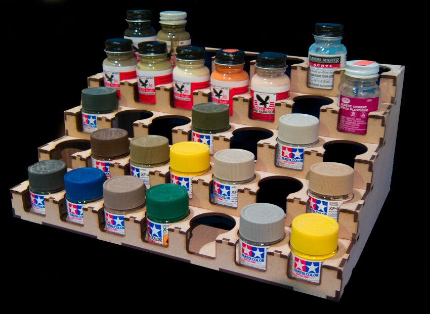 Paint Rack - 36mm Polly Scale / Tamiya 10ml and Larger Craft Paints –  GameCraft Miniatures