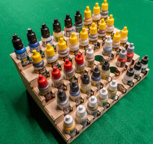 Load image into Gallery viewer, Paint Rack - 26mm, For Vallejo and Army Painter Style Dropper Bottles

