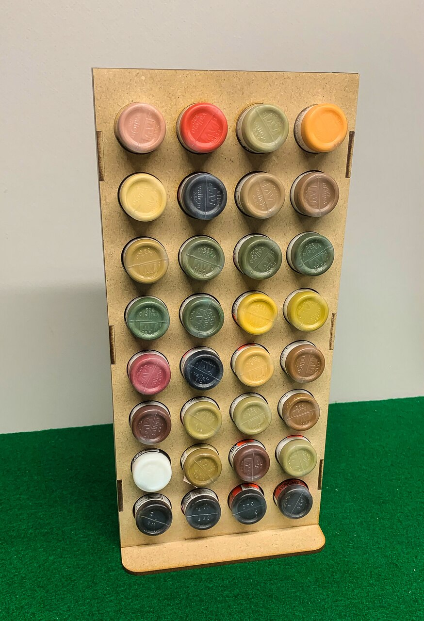 Vertical Paint Rack, Half - 26mm, For Vallejo and Army Painter Style Dropper Bottles