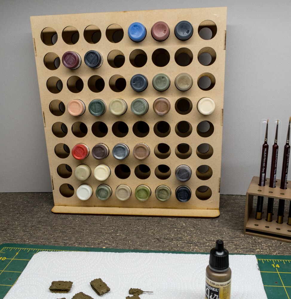 Vertical Paint Rack - 26mm, For Vallejo and Army Painter Style Dropper Bottles